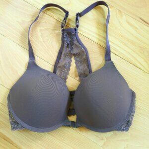 Dobreva Womens Cocoa Blush Front Closure Racerback Push Up Bra Sexy 32D